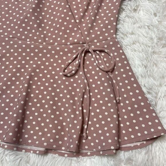 Monteau Pink Plush Top Blouse Vneck Tie Front Size XS Ruffle Sleeves Feminine Po - Picture 5 of 12